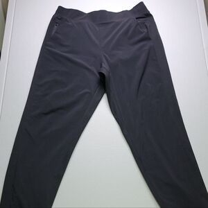 Athleta Brooklyn Women’s 12 Black Fleece Lined Jogger Sweatpants Zip‎ Pockets